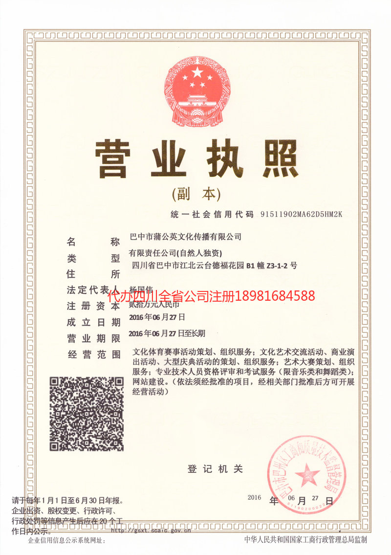 大安大安蒲公英文化传播有限公司