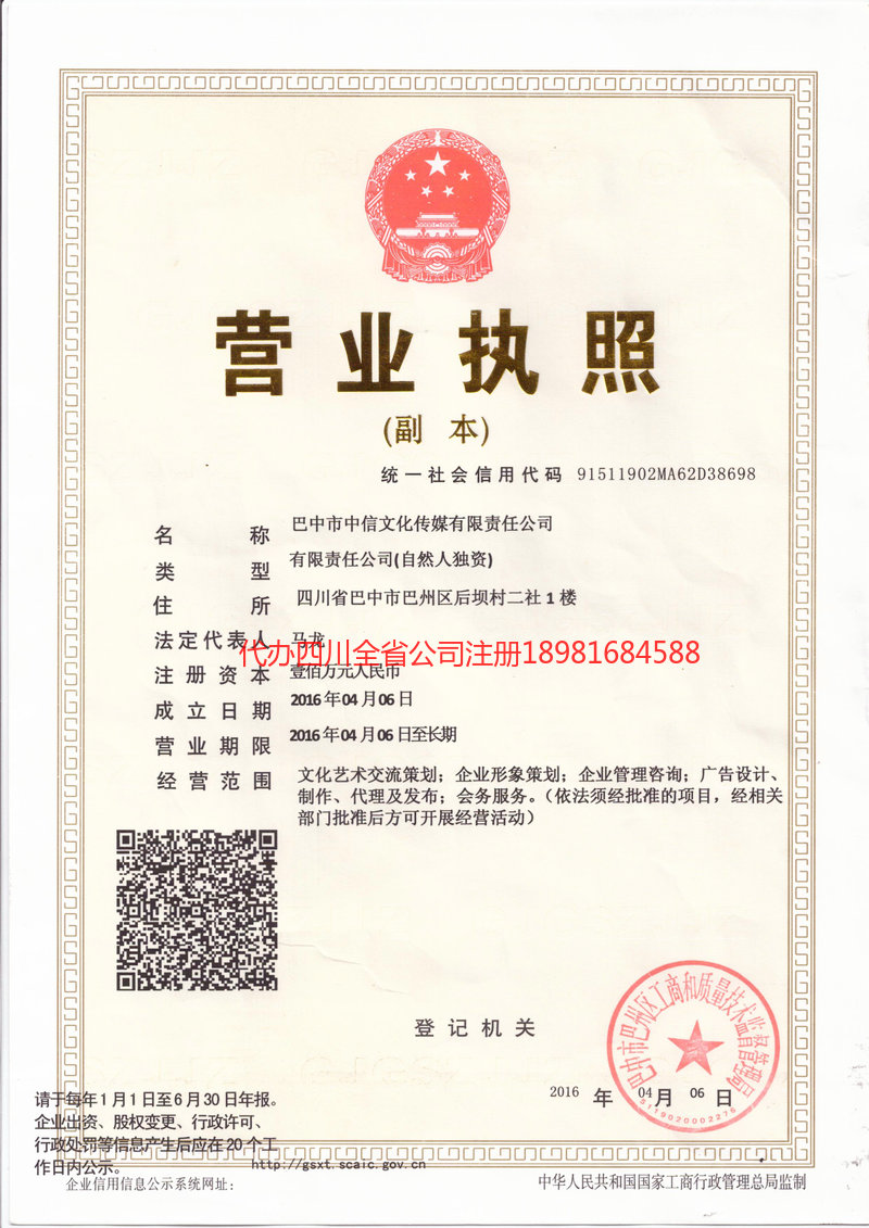 大安大安中信文化传媒有限责任公司